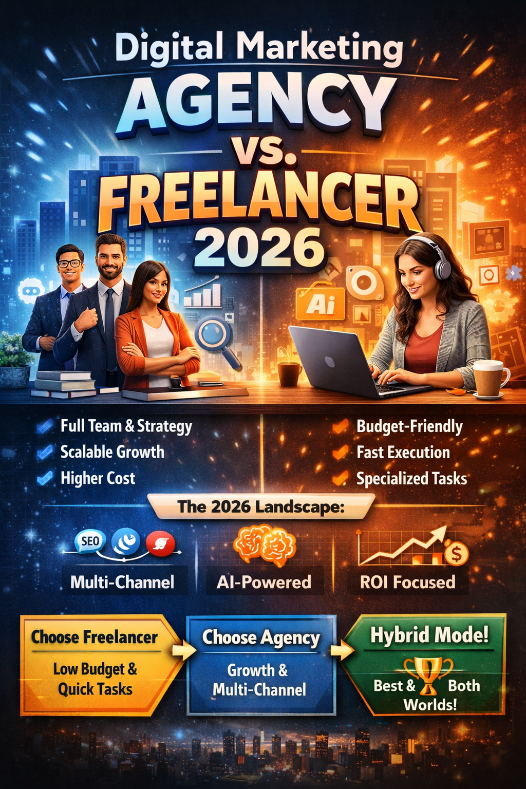 Digital Marketing Agency vs Freelancer comparison